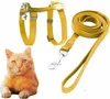 Nunbell Comfortable Adjustable Nylon Cat Harness and Lead with Small Bell & Cute Fabric Plaid Bow