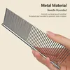 Nunbell Stainless Steel Pet Grooming Comb 19*4cm – 2-in-1 Double Teeth Comb with Rounded Ends for Removing Loose Hair, Knots and Modeling