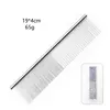 Nunbell Stainless Steel Pet Grooming Comb 19*4cm – 2-in-1 Double Teeth Comb with Rounded Ends for Removing Loose Hair, Knots and Modeling
