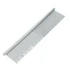 Nunbell Stainless Steel Pet Grooming Comb 19*4cm – 2-in-1 Double Teeth Comb with Rounded Ends for Removing Loose Hair, Knots and Modeling
