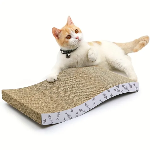 Curved Shape Cat Corrugated Scratcher Board (40*20*3cm)