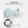 2-in-1 Pet Feeder Cat Ear Shaped – Detachable Stainless Steel Food Bowl with Automatic Drinking Bottle (500ml) for Dogs & Cats