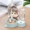 2-in-1 Pet Feeder Cat Ear Shaped – Detachable Stainless Steel Food Bowl with Automatic Drinking Bottle (500ml) for Dogs & Cats