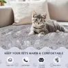 Grey Flannel Soft Plush Paw Print Heated Small Dog & Cat Throw Blanket & Bed Warmer, 60 x 40-cm
