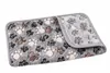 Grey Flannel Soft Plush Paw Print Heated Small Dog & Cat Throw Blanket & Bed Warmer, 60 x 40-cm