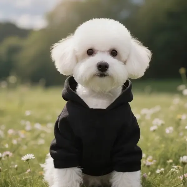 Black Dog & Cat Hoodie Sweatshirt – Warm Lined Two-Leg Pet Clothes for Small Dogs & Cats