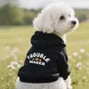 Black Dog & Cat Hoodie Sweatshirt – Warm Lined Two-Leg Pet Clothes for Small Dogs & Cats