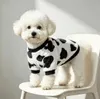 Black & White Cow Print Pet Sweatshirt – Warm Winter Clothes for Dogs & Cats
