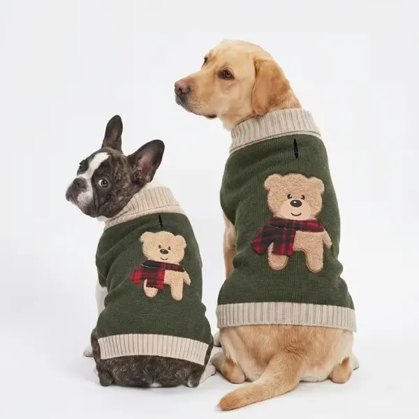 Teddy Bear Knitted Pet Sweater – Warm Winter Dog & Cat Pullover