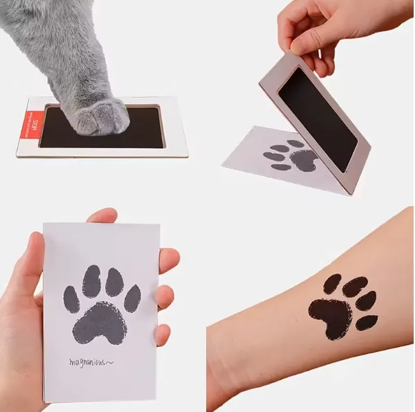 Inkless Pet Paw Print Kit – Mess-Free Dog & Cat Paw Print Keepsake with 2 Impression Cards