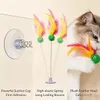 5-Piece Cat Spring Toys with Suction Cup Base – Interactive Feather Cat Toys for Indoor Play, Random Colors