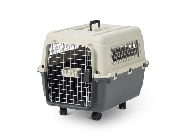 Savic Andes Transport Crate – Durable Pet Carrier for Dogs & Cats, IATA-Compliant Travel Kennel with Metal Door, Wheels & Feeding Bowl