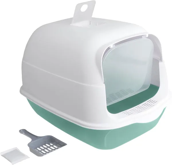 Detachable Enclosed Cat Litter Box with Scoop Odor Control Easy Clean (50x35x34cm)