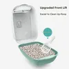 Detachable Enclosed Cat Litter Box with Scoop Odor Control Easy Clean (50x35x34cm)