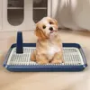Plastic Dog Toilet Training Tray with Grid & Detachable Guide Post for Puppies & Small Dogs (45.5x38x4cm)